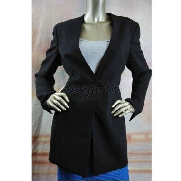 $3700 NWT AKRIS Stylish Black Long Light Wool Jacket Coat 8 - Picture 4 of 7